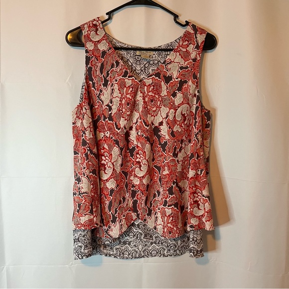 Lucky Brand Tops - Lucky Brand Red and Black Sleeveless  Floral Blouse